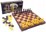 SZACHY MAGNETYCZNE WARCABY KLASYCZNE DREWNIANE 2W1 GRA LOGICZNA - obrazek 5