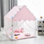 Namiot Domek dla Dzieci Zamek Pałac do Pokoju Ogrodu Domu + Lampki LED Róż - obrazek 6