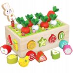 Drewniana kostka Montessori SORTER KLOCKI MAGNEZ - obrazek 3
