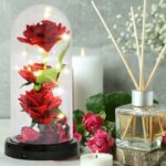 WIECZNA RÓŻA W SZKLE LED ŚWIECĄCA NA BATERIE +KABEL USB NA DZIEŃ MAMY MATKI - obrazek 8