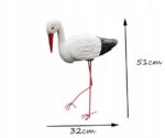 BOCIAN STOJĄCY DUŻY JAK ŻYWY FIGURKA OGRODOWA DEKORACJA DO OGRODU 51CM - obrazek 2