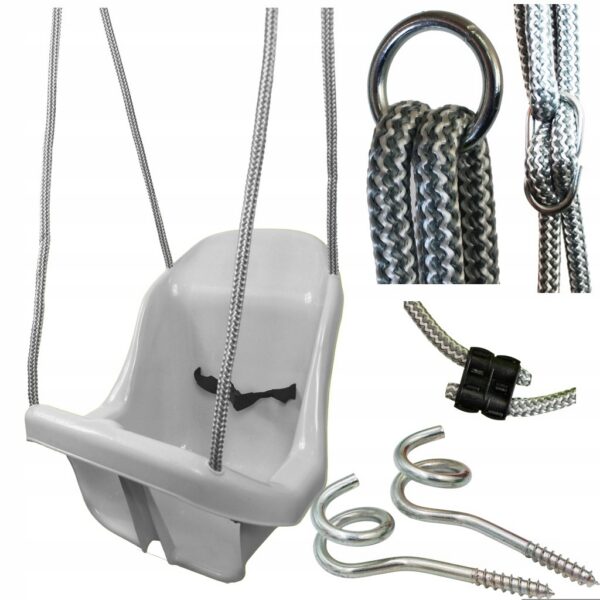 Huśtawka Kubełkowa + kubełek + Metalowe kółka + regulacja + 2 X hak + PASY