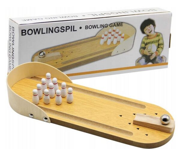 GRA MINI DREWNIANY KRĘGLE STÓŁ BOWLING DLA DZIECI