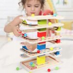 Tor kulkowy drewniany kulodrom montessori XXL Zjeżdzalnia drewniana