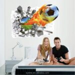 NAKLEJKA PLAKAT ŚCIENNA 3D 3 D PIŁKA NOŻNA - obrazek 5