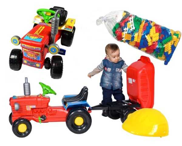 ZESTAW TRAKTOR TRAKTOREK NA PEDAŁY Z PRZYCZEPKĄ.