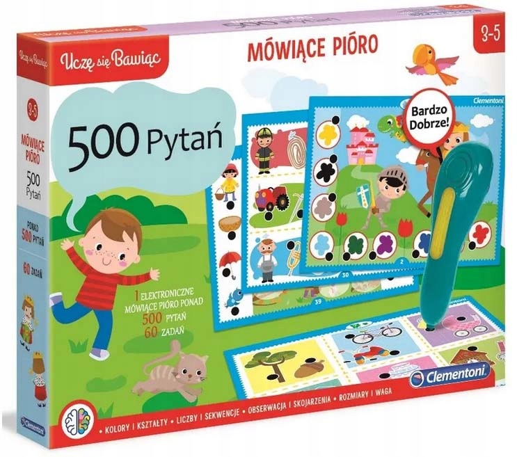 ed377ffe-bc1c-4238-a7af-bdb6bb7f80d2.jpeg GRA EDUKACYJNA MÓWIĄCE PIÓRO 500 PYTAŃ CLEMENTONI - obrazek 1