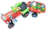TRAKTOR NA PEDAŁY Z PRZYCZEPKĄ + KASK+ klocki 50el - obrazek 8