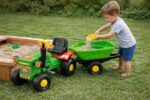 DUŻY ZIELONY TRAKTOR NA PEDAŁY Z PRZYCZEPĄ TRAKTOREK + PRZYCZEPA Z KIPREM - obrazek 8