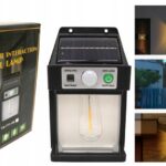LAMPA SOLARNA LED LATARNIA KINKIET ŚCIENNY Z CZUJNIKIEM RUCHU I ZMIERZCHU