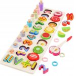 OWOCE DREWNIANE CYFRY LICZYDŁA SORTER MONTESSORI