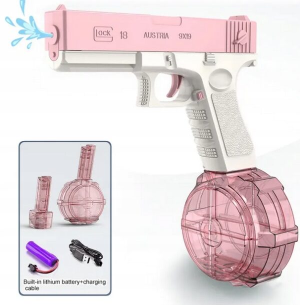 Pistolet na wodę automatyczny ŚMINGUS SIKAWKA elektryczny 2 MAGAZYNKI GLOCK